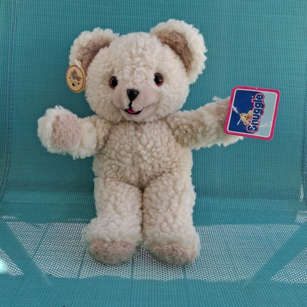 Vintage 1986 Snuggle Bear Plush Russ Berrie Lever Brothers 10" Cream Teddy Bear